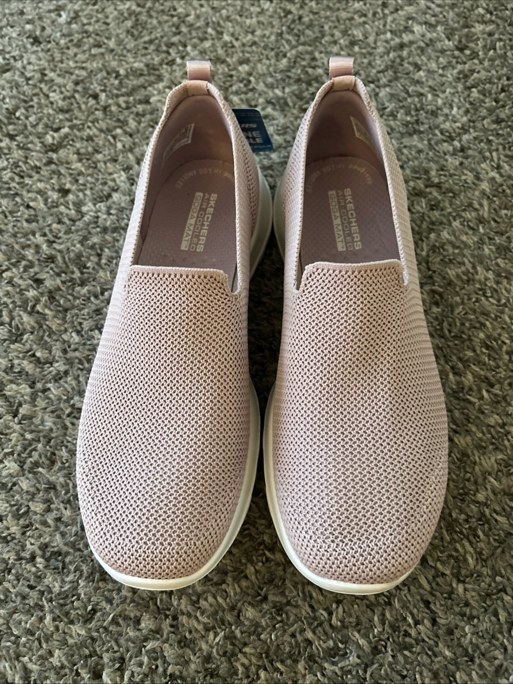 Skechers Breathable Knit Slip-On Mules in Blush NWT